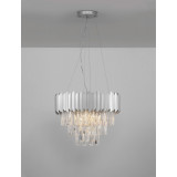 Żyrandol wiszący kryształowy glamour Solinero 50cm chromowany