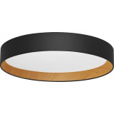 Plafon skandynawski ściemniany Nordicos LED 60cm czarny / drewno