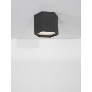 Leoni LED 25cm H20cm 3000K black hexagon spot lamp