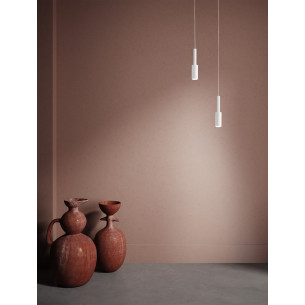 Koshima LED 4cm white minimalist tube pendant lamp