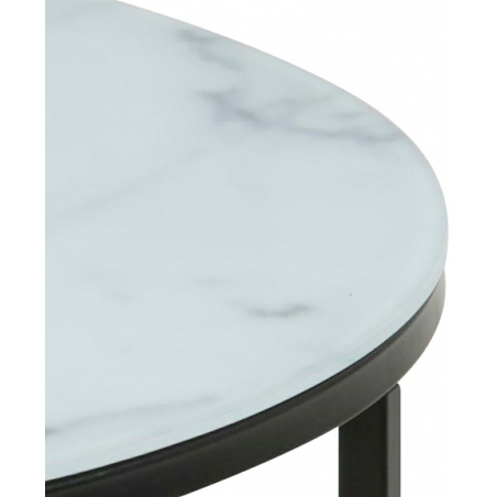 Alisma II 80 black marble coffee table with shelf Actona