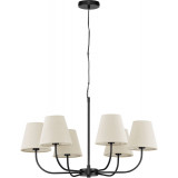 Eleni III 75cm cream&amp;black pendant chandelier with lampshades