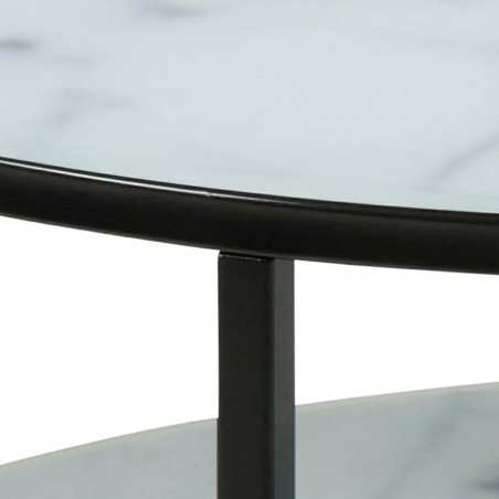 Alisma II 80 black marble coffee table with shelf Actona