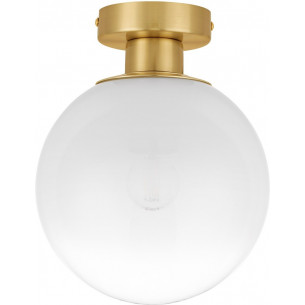 Lian 20cm white gradient&amp;brass glass globe ceiling lamp