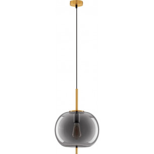 Tamo 30cm smoked glass&amp;golden brass glamour glass pendant lamp