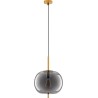 Tamo 30cm smoked glass&amp;golden brass glamour glass pendant lamp