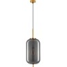 Tamo 22cm smoked glass&amp;golden brass glamour glass pendant lamp