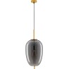 Tamo 27cm smoked glass&amp;golden brass glamour glass pendant lamp