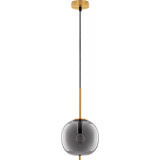 Tamo 18.5cm smoked glass&amp;golden brass glamour glass pendant lamp