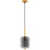 Tamo 16.5cm smoked glass&amp;golden brass glamour glass pendant lamp