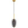 Tamo 15.8cm smoked glass&amp;golden brass glamour glass pendant lamp