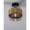 Nanno 18cm smoked glass&amp;brass glamour glass ceiling lamp