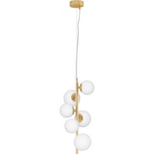 Nerro VI 28cm opal&amp;gold glamour glass balls pendant lamp