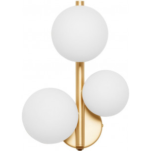 Nerro opal&amp;gold glamour wall lamp with 3 glass spheres