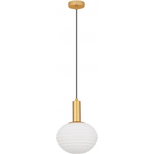 Nella 24cm milk texture&amp;matt gold glass pendant lamp with