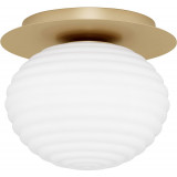Nella 35cm H21.5cm milky glass with texture&amp;matt gold glass ceiling lamp