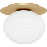 Nella 35cm H28cm milky glass with texture&amp;matt gold glass ceiling lamp