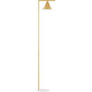 Antipe brass&amp;white marble cone floor lamp