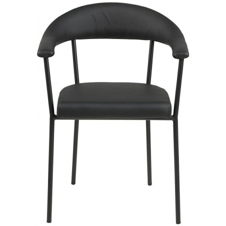 Ava black faux leather chair with armrests Actona