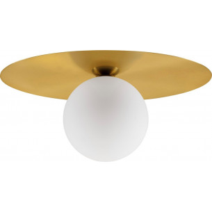 Thoros 40cm opal&amp;gold glass globe ceiling lamp