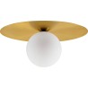 Thoros 40cm opal&amp;gold glass globe ceiling lamp