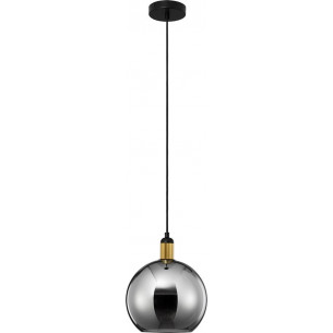 Luxes 25cm smoked glass mirror effect pendant lamp