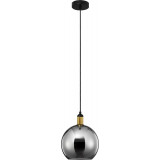 Luxes 25cm smoked glass mirror effect pendant lamp