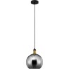 Luxes 25cm smoked glass mirror effect pendant lamp