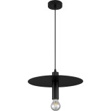 Lampa wisząca żarówka z płaskim kloszem Vernisi 35cm czarna