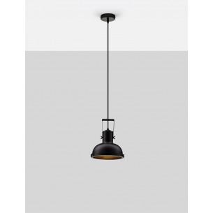 Sidero 22cm black matt industrial pendant lamp