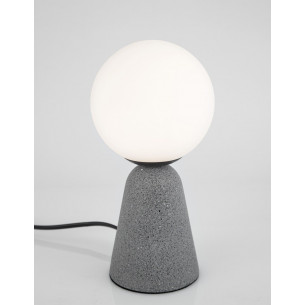 Noon white&amp;grey concrete-glass table lamp