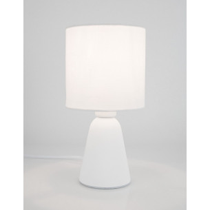 Noon white concrete table lamp with lampshade