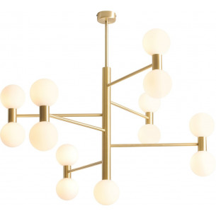 Flare XIII white&amp;brass glass globes ceiling lamp Aldex