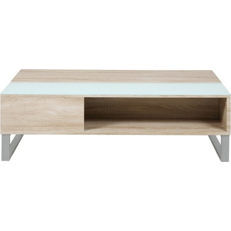 Azalea III 110x60 whitewash oak&amp;silver storage coffee table Actona