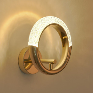 Jewel LED 21cm gold round crystal wall lamp Step Into Design