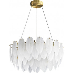 Piuma 60cm white glass decorative pendant lamp Step Into Design