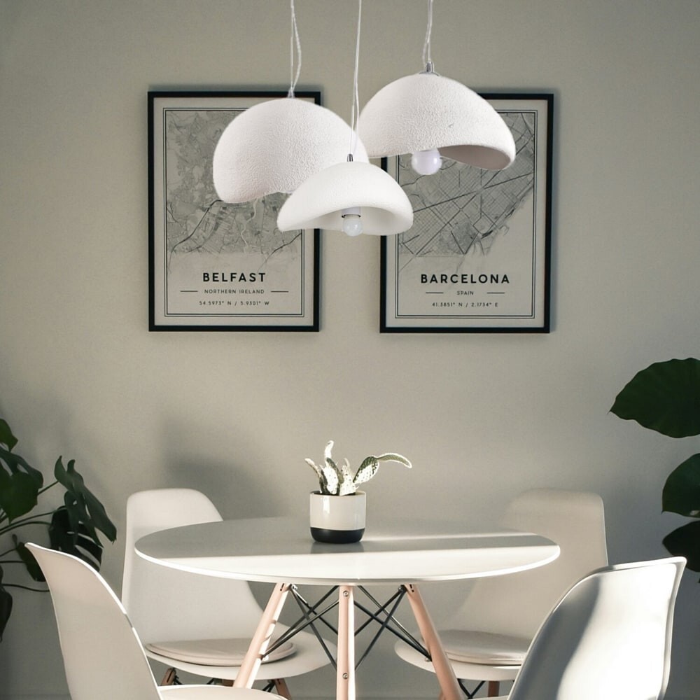 Stone 30cm white japandi pendant lamp Step Into Design