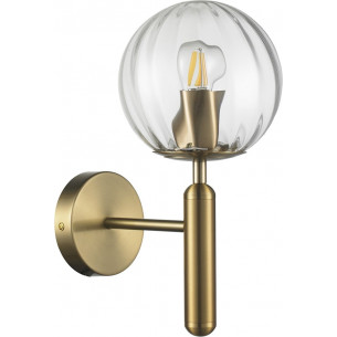 Palla 15cm transparent&amp;gold glass globe wall lamp Step Into Design