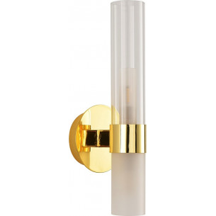 Candela 31cm white&amp;gold glass tube wall lamp Step Into Design