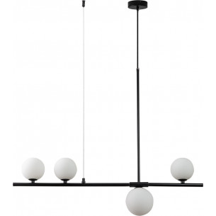 Moderno 80cm white&amp;black long pendant lamp with glass spheres Step Into Design