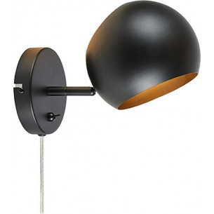 Edgar black adjustable wall lamp with switch and plug Markslojd