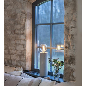 Legna 28cm stained grey wooden table lamp Markslojd 2