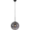 Lampa wisząca szklana kula Fengari 35cm szary dymiony / czarny Markslojd