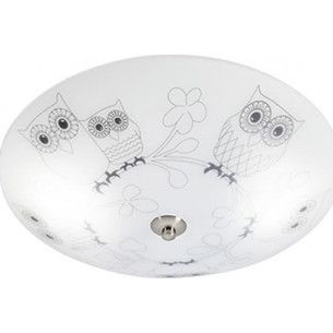 Ugglarp 39cm white&amp;black children's ceiling lamp with owl motif Markslojd