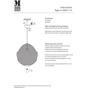 Tazza 50cm black wire pendant lamp Markslojd 2