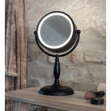 Face LED black table lamp with mirror Markslojd