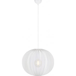 Stylowe lampy boho - Lampa wisząca kula z abażurem Florence 50cm biała Markslojd, idealna do salonu, sypialni czy kuchni