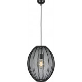 Florence 40cm black oval pendant lamp with shade Markslojd
