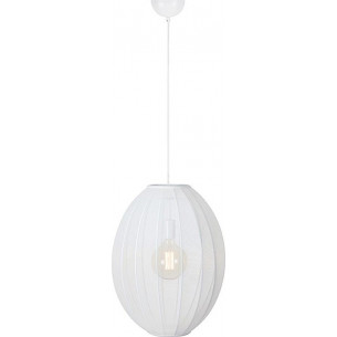 Florence 40cm white oval pendant lamp with shade Markslojd