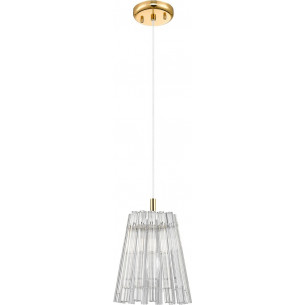 Bach 19cm transparent&amp;gold hampton glass pendant lamp ZumaLine